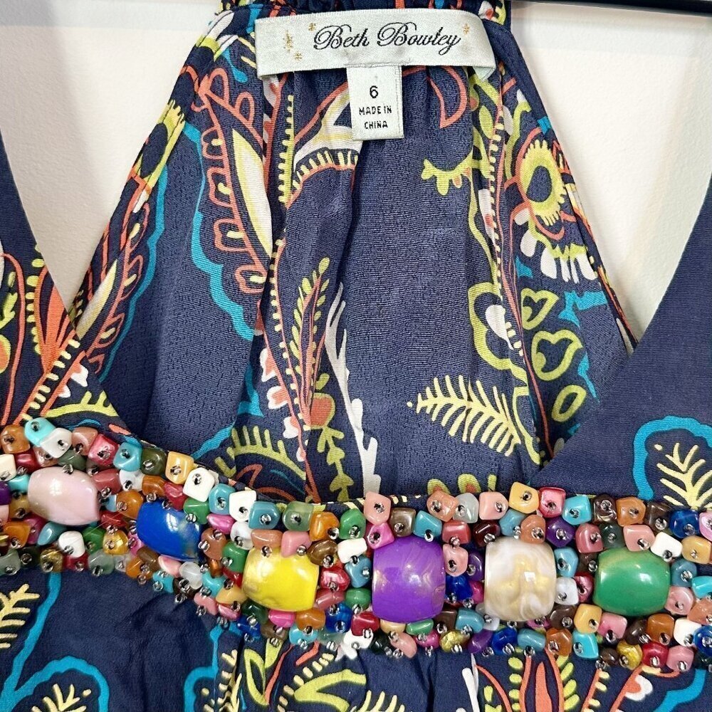 Beth Bowley Silk Beaded Top - Size: 6 - Picture 3 of 8